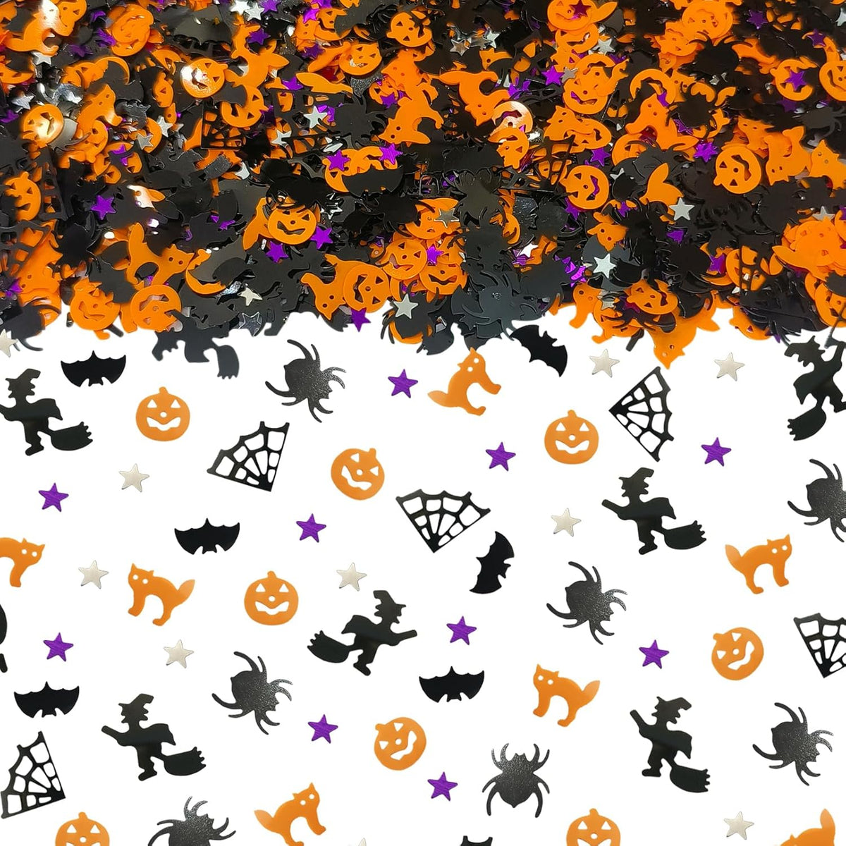 3000 Pcs Halloween Table Confetti, Halloween Sprinkles Bats Spider Pumpkin Witches black Cat