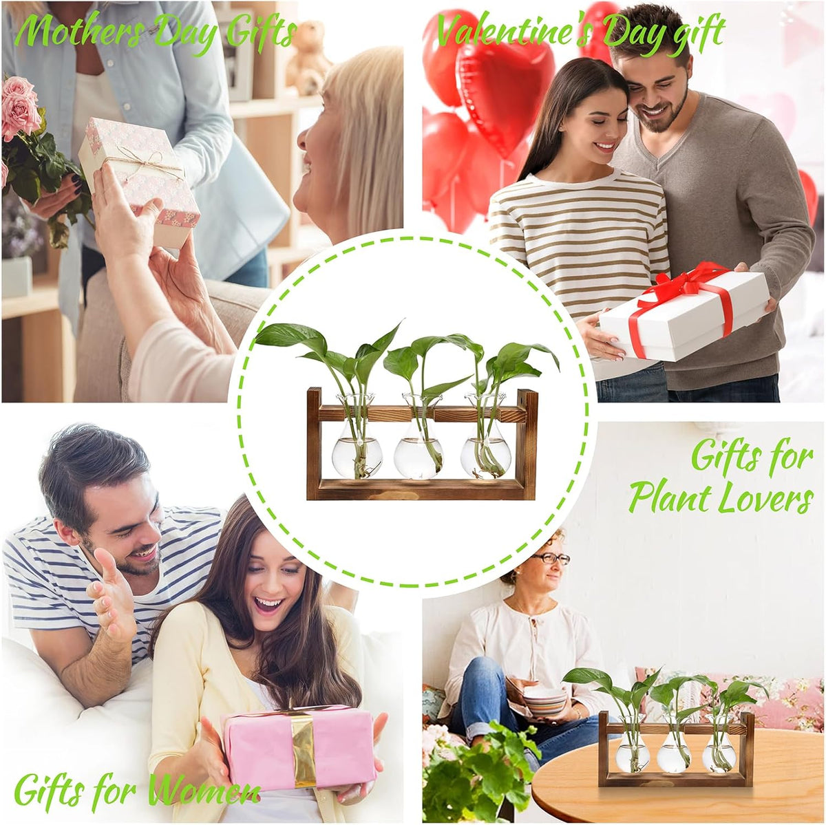 Plant Propagation Station Plant Terrarium Unique Birthday Gifts for Women Home Office Decor Planter