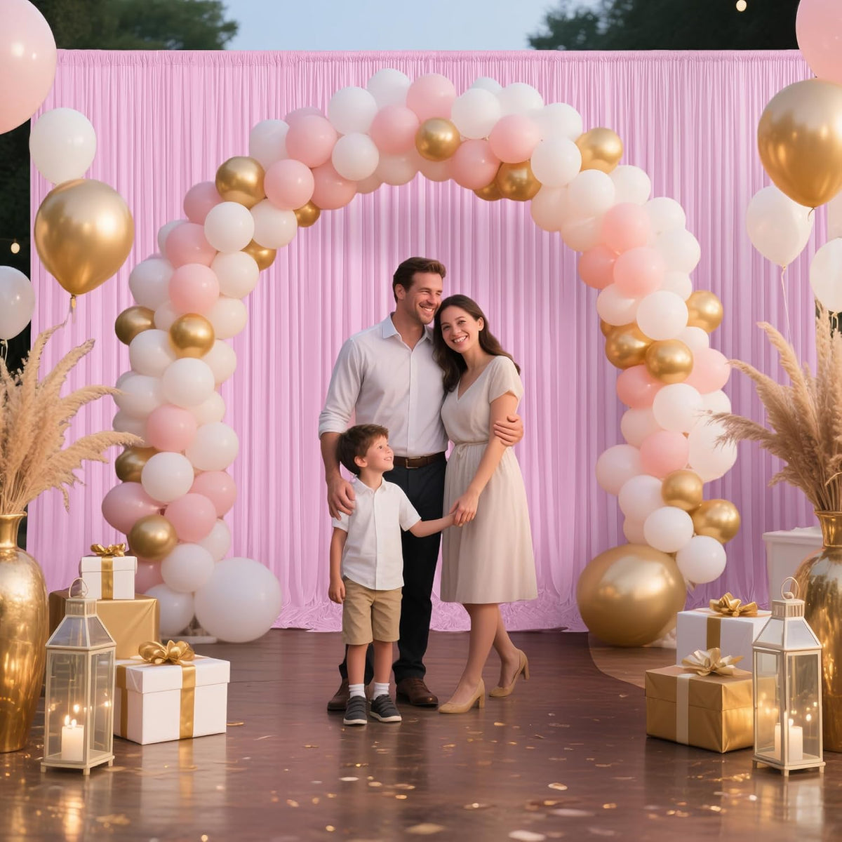 10x10ft Backdrop Curtains for Parties, 2 Panels 5x10ft Photography Backdrop Curtain with Rod