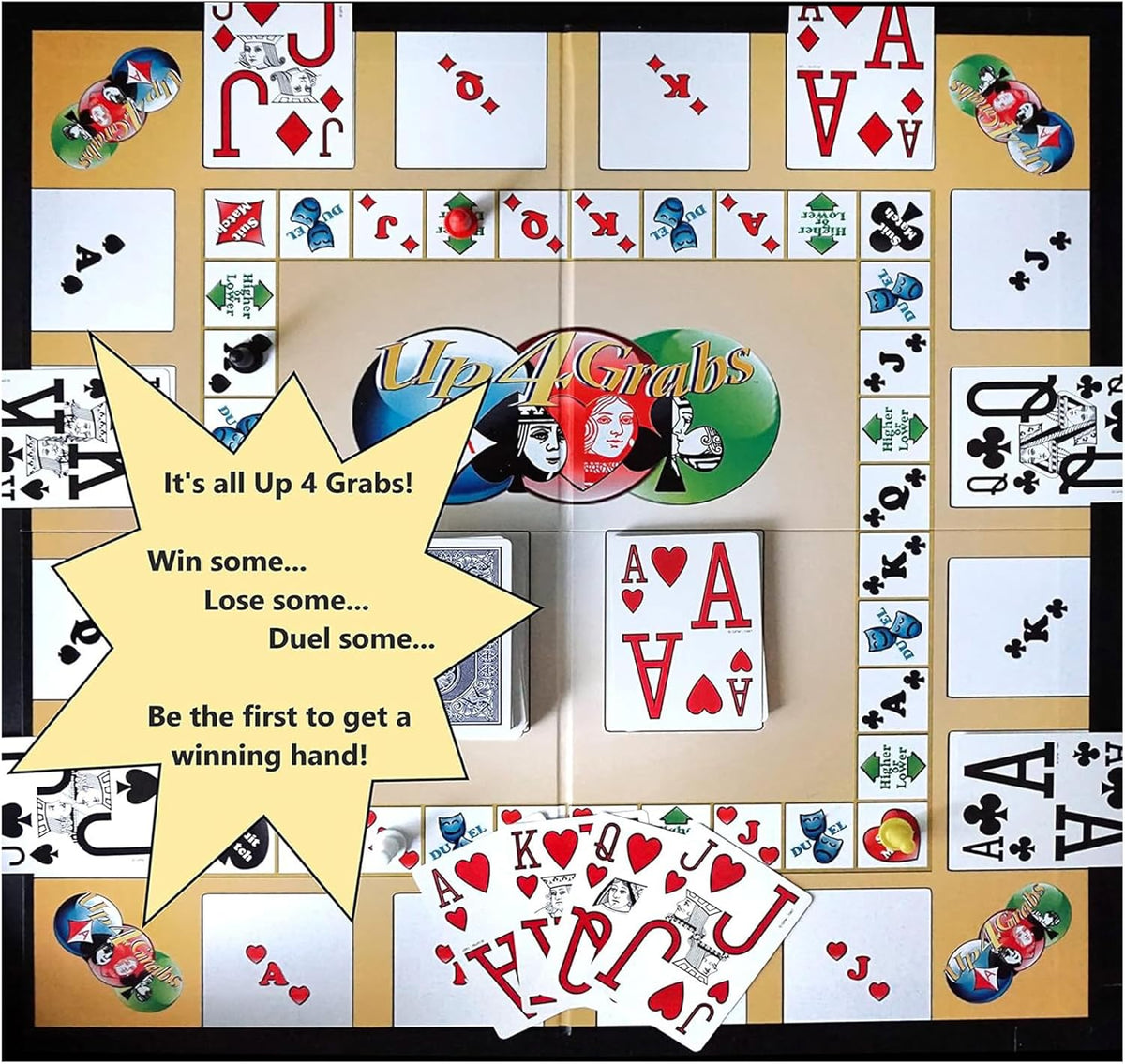 Up 4 Grabs – The Wild Card-Playing Board Game Packed with Twists and Turns – Classic Family & Adult