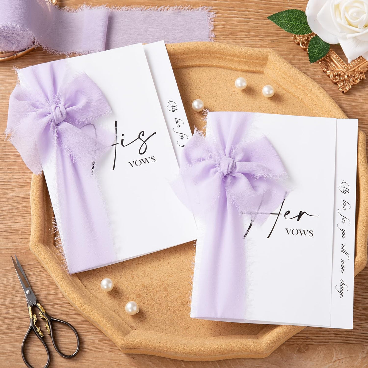 DORIS HOME Light Purple Chiffon Ribbon for Flower Bouquet, 2" x21Yd Fabric Ribbon for Gift