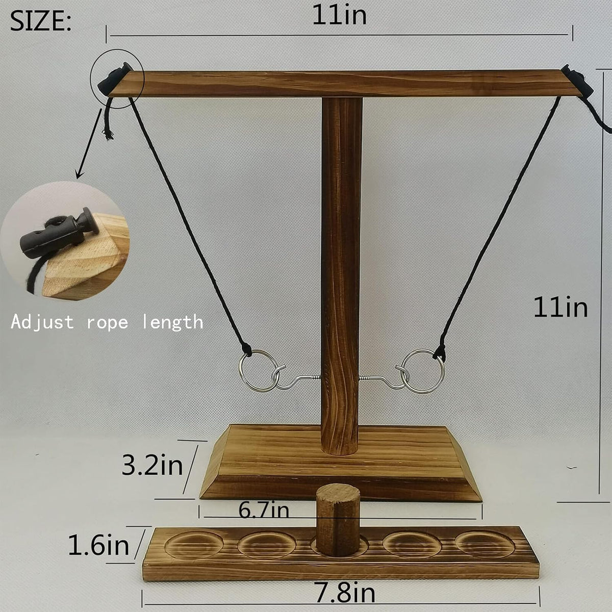Ring Toss Game for Kids and Adults, Large Base Hook and Ring Game, Family-Friendly Indoor Holiday