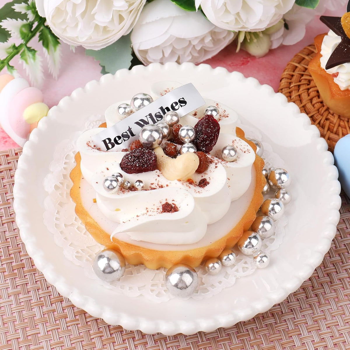 Silver Pearl Sprinkles for Cake Decorating, 11.3 Oz Edible Pearls Sugar 4 Sizes Gift Box Set for