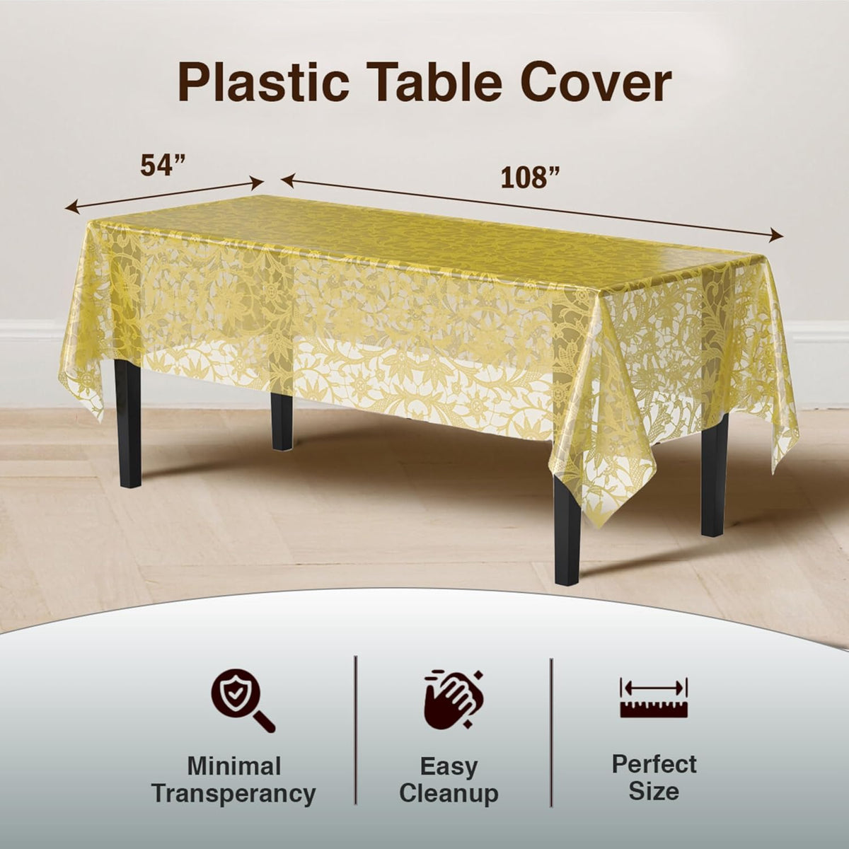Exquisite Lace Table Cloth Rectangle Table Plastic 12-Pack Lace Tablecloth Rectangular 54" X 108" |