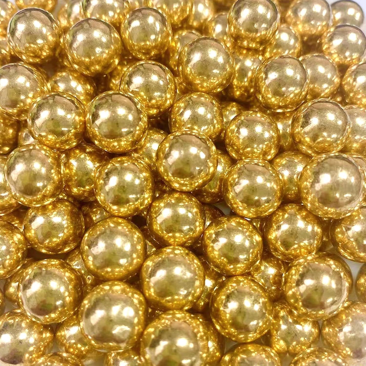 Sentovac 14mm Gold Pearl Sprinkles Large Edible Cake Decorating Sugar Candy Cookie Cake Cupcake