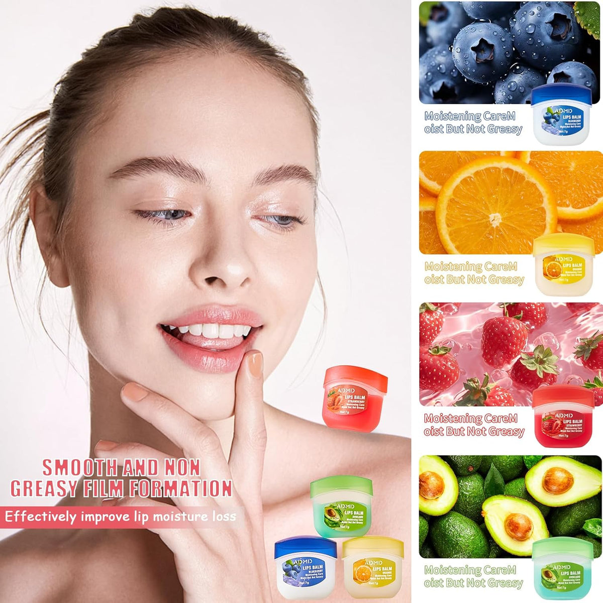 Lip Moisturizing Set, Lipstick, 24 Nourishing And Lip Balm Fruit Flavor Sets, Suitable For Dry