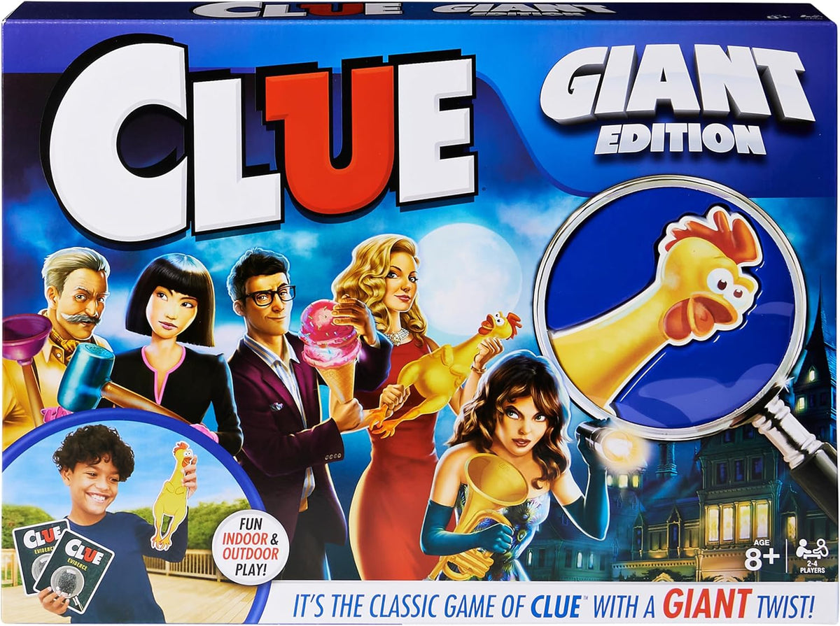 Spin Master Games, Clue Giant Edition, Family Game for Indoor & Outdoor Fun with Big Oversized