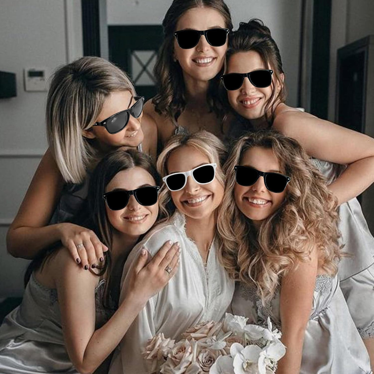LADY&HOME 10 Pack Bachelorette Party Sunglasses Favors, Bridesmaid and Bride Tribe Sunglasses for