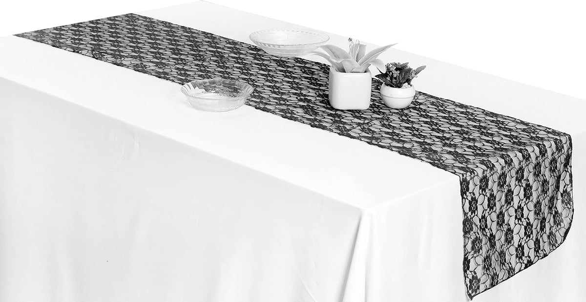 MDS Pack of 20 Wedding 12 x 108 inches Lace Table Runner for Wedding, Decorations for Birthday