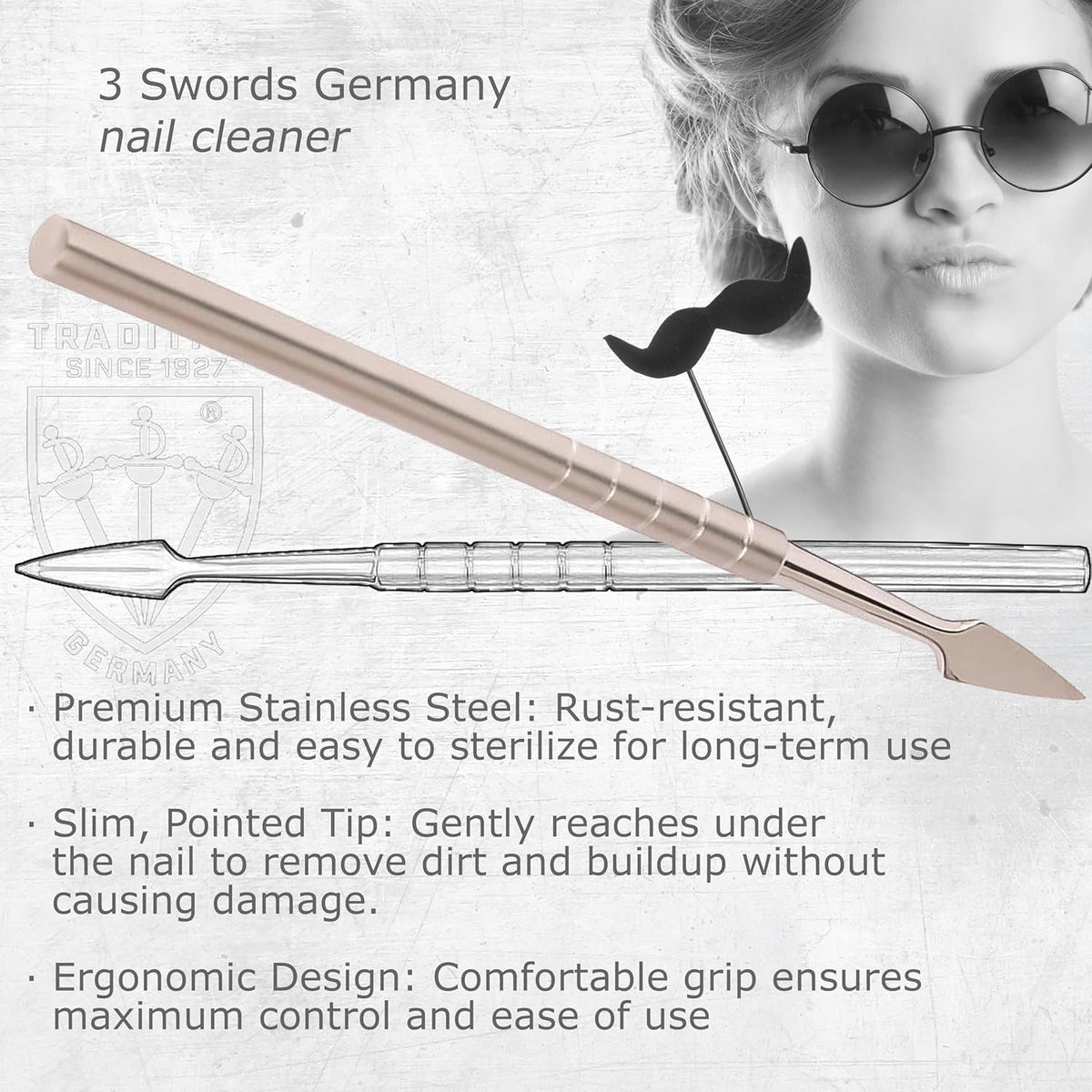 3 Swords Germany - brand quality, professional CUTICLE PUSHER, CUTICLE KNIFE, NAIL CLEANER
