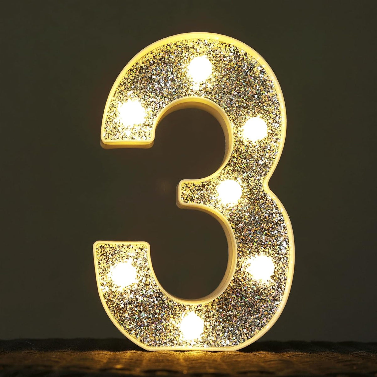 Marquee Light Letters for Table Decorations, Glitter Light Up Signs for Prom, Events, or Engagement