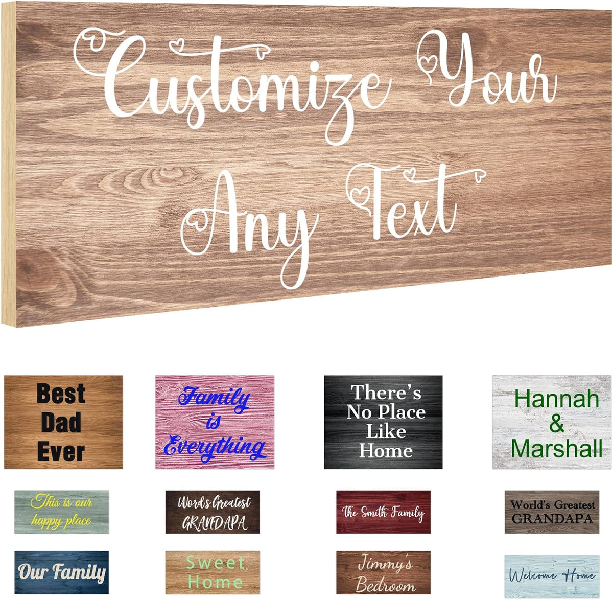 Custom Sign Personalized Wooden Signs for Home Customized Decorative Sign with Text for Wall Doors