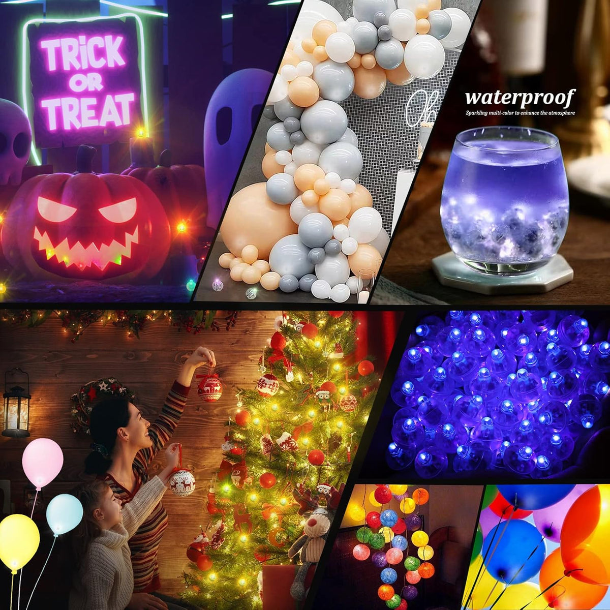 50pcs LED Purple Balloon Light, Round Led Mini LED Lights for Paper Lantern Balloon Indoor Outdoor