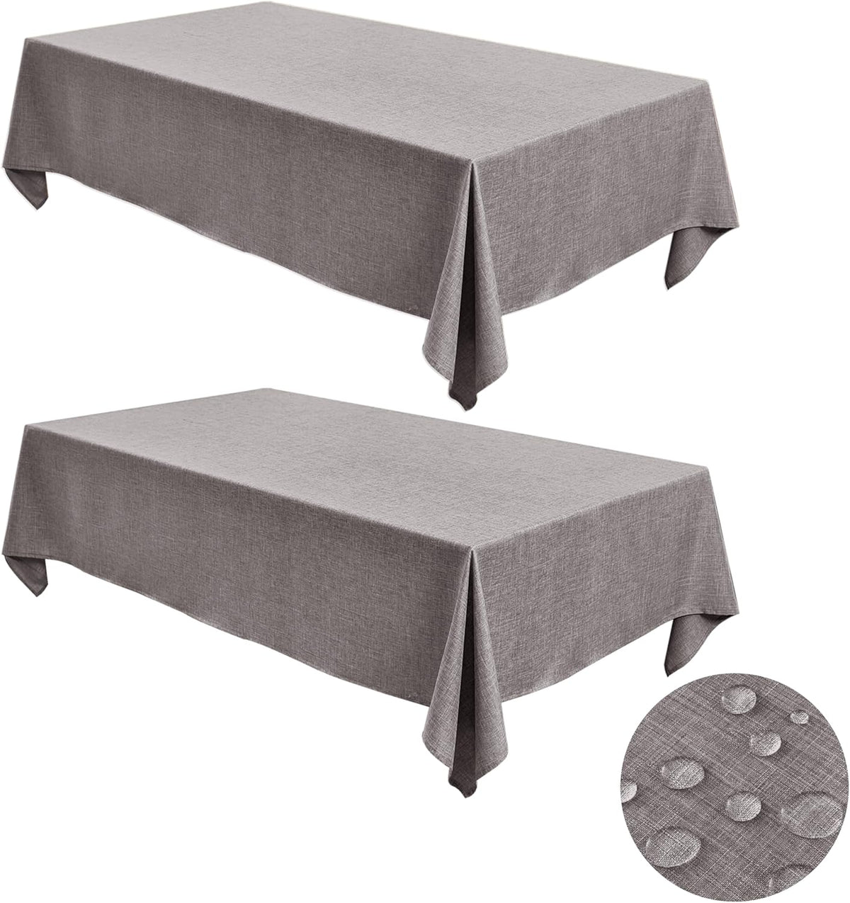 Fitable Faux Linen Tablecloths for Rectangle Tables: Water & Stain Resistant Farmhouse Table Cloth