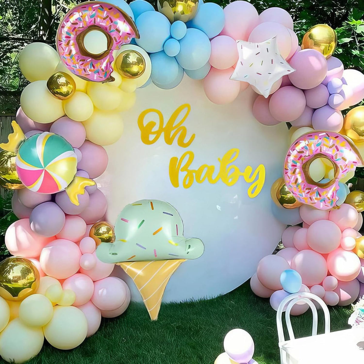 Pastel Balloons, Multicolor Macaron Balloons Colorful Latex Party Balloon, Baby Pink Blue Purple