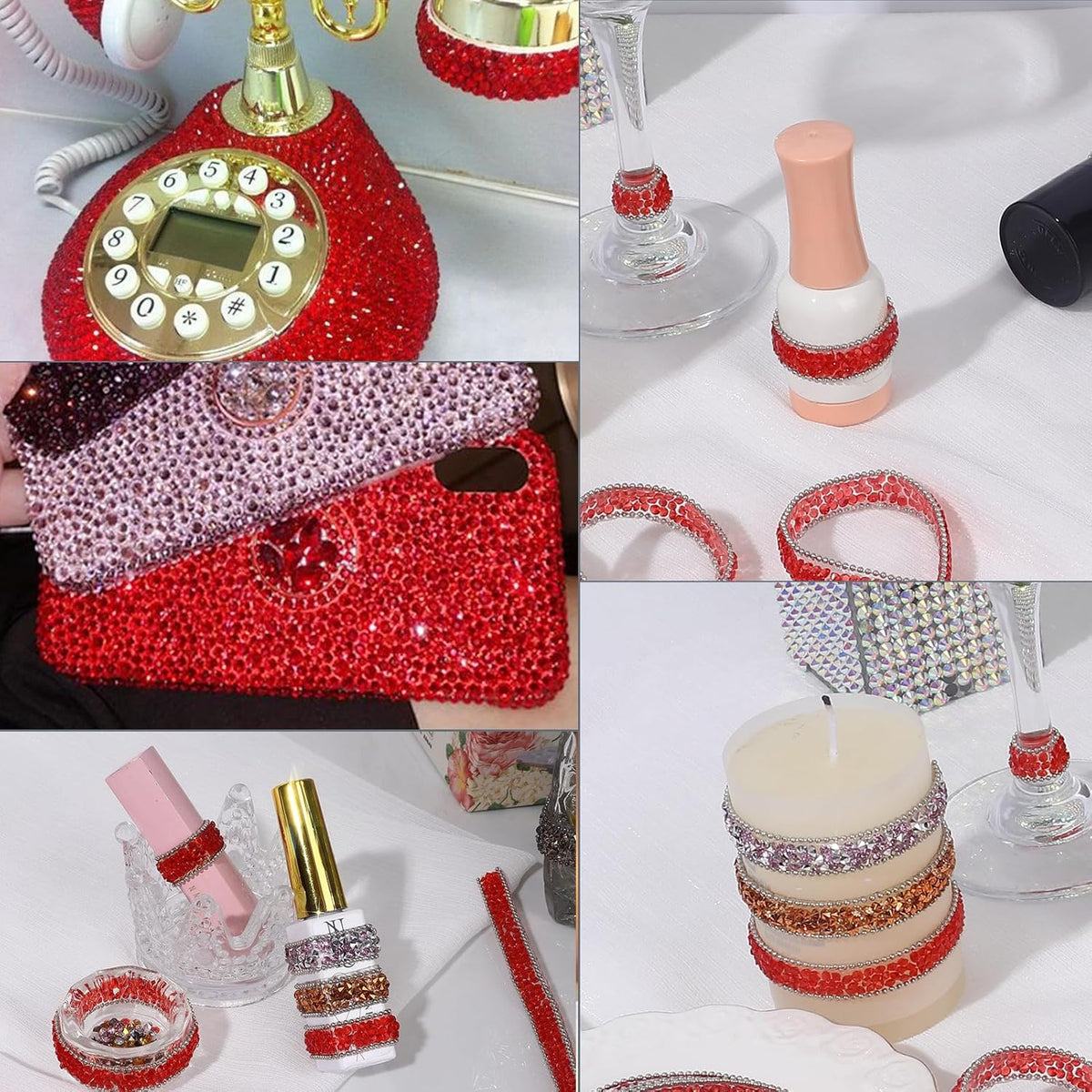 Rhinestone Ribbon 3 Yards Self Adhesive Rhinestone Strips Diamond Ribbon Sticker Crystal Roll