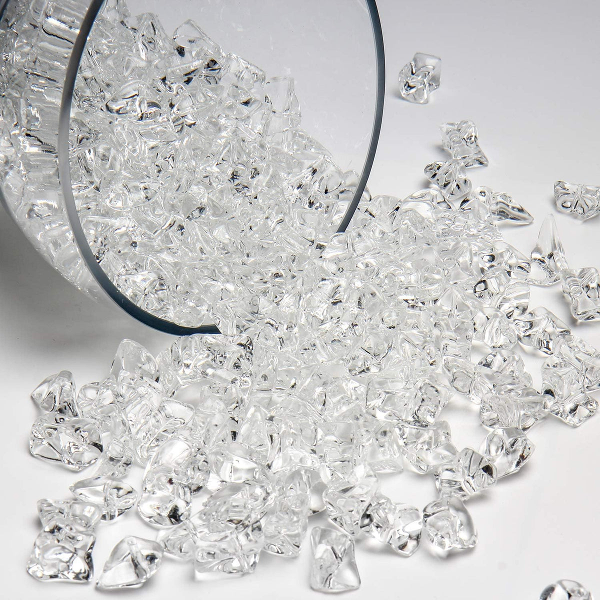 1000Pcs Vase Fillers, Crystal Beads Stones Crafts Small Clear Fake Ice Cubes Acrylic Rock Diamond