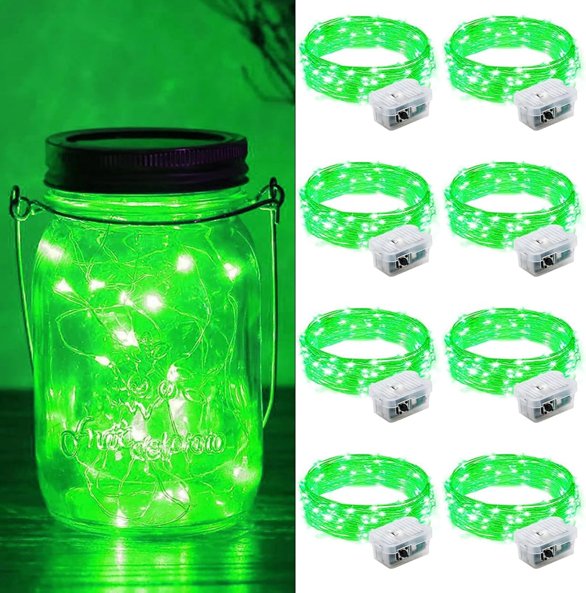 ZGWJ 8 Pack Fairy Lights Battery Operated, 7ft 20 Mini LED Fairy String Lights Silver Wire 3 Modes