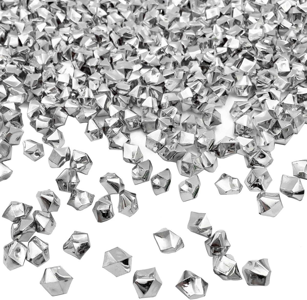 Fake Crushed Ice Cubes, Vase Fillers, 11 * 14 mm 650 pcs Reusable Fake Ice Cubes Artificial Acrylic