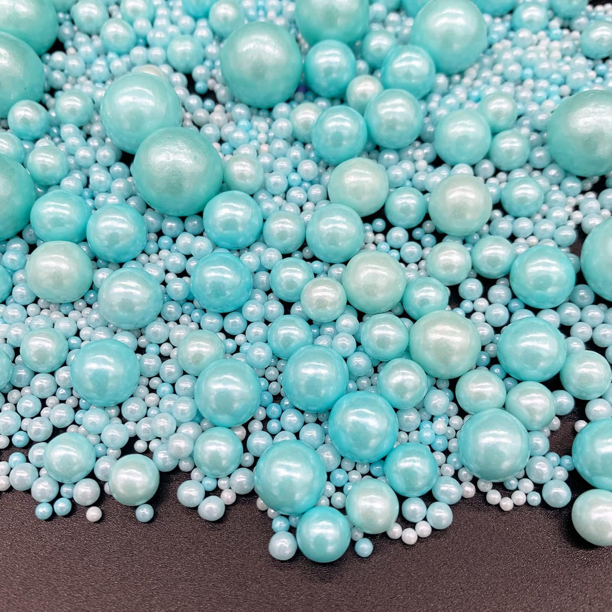 Weraru Edible Blue Pearl Sugar Sprinkles Candy Mixing Size Baking Edible Cake Decorations Cupcake