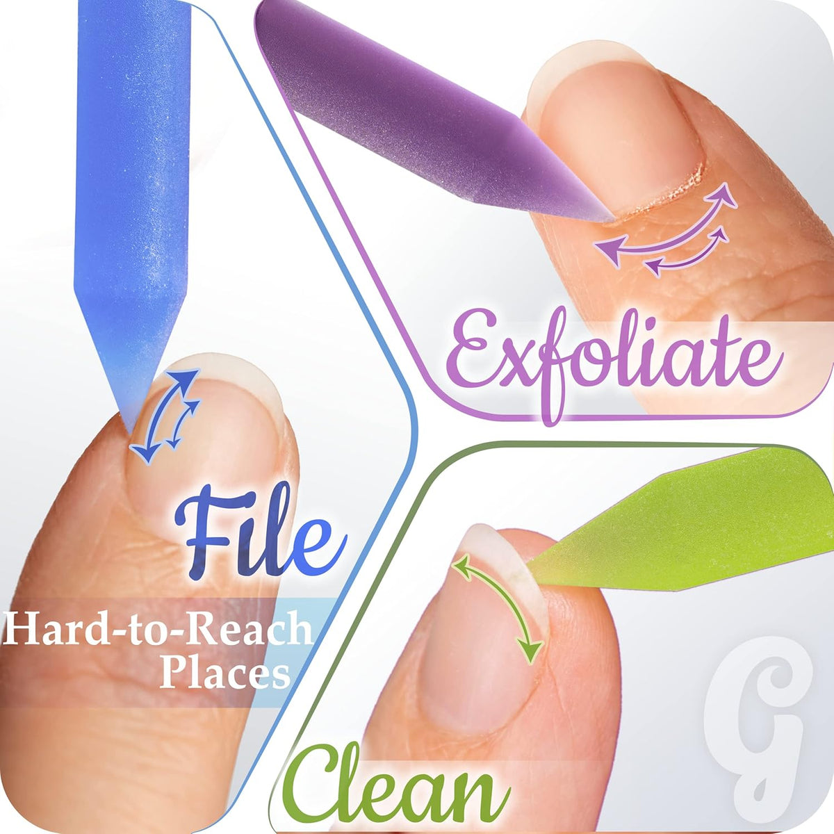 GLADZY Glass Cuticle Pusher - Manicure Cuticle Stick - Crystal Glass Cuticle Remover - Professional