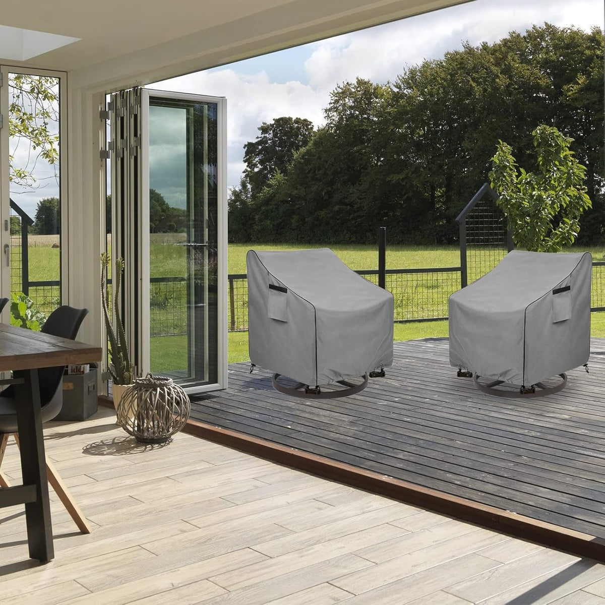 Okcool Outdoor Swivel Chair Cover 2 Pack,Outdoor Furniture Patio Chair Covers Waterproof