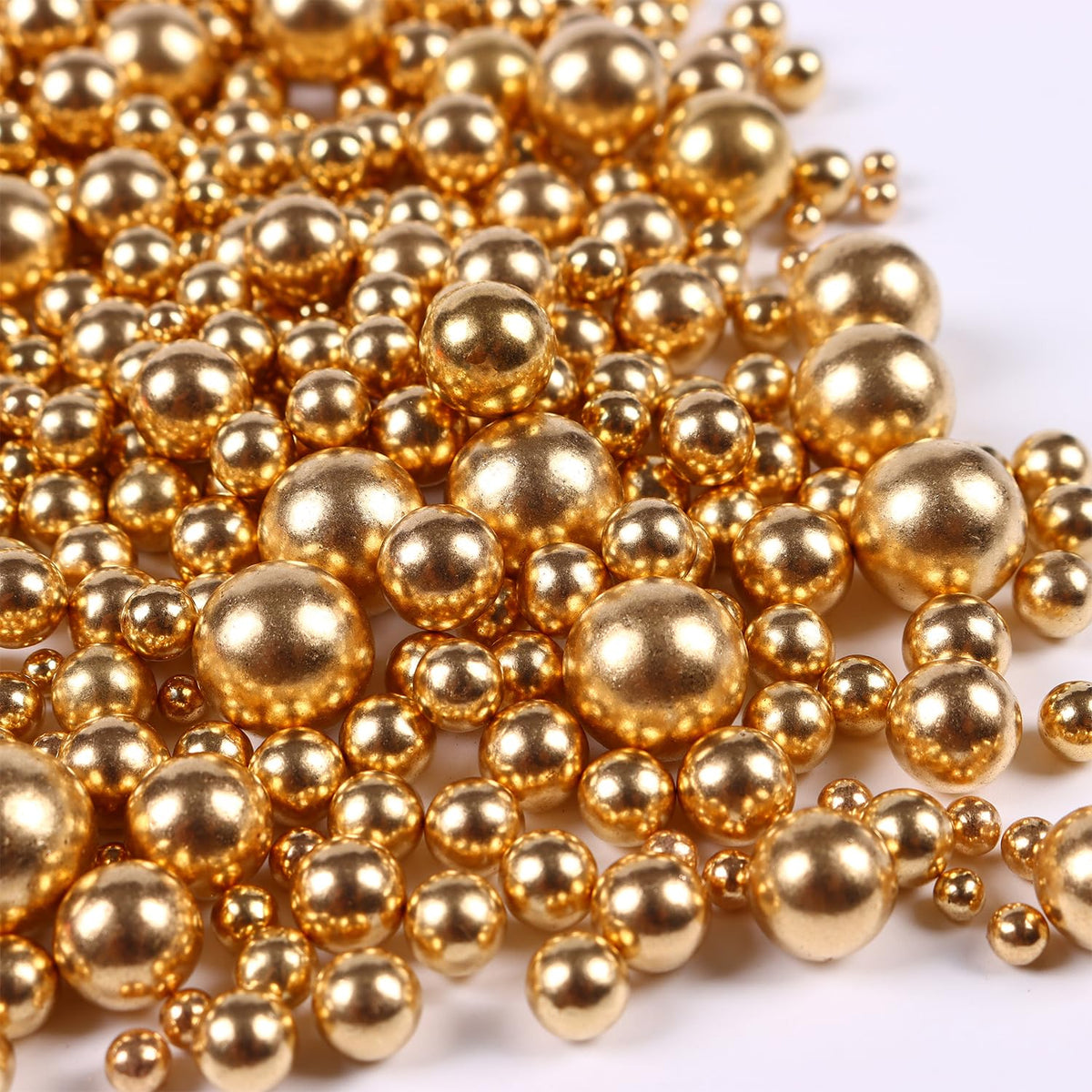 Pearl Sprinkles, Gold Pearls for Cake Decorating, Cake Pearls, Metallic Pearl Sprinkles Mix for