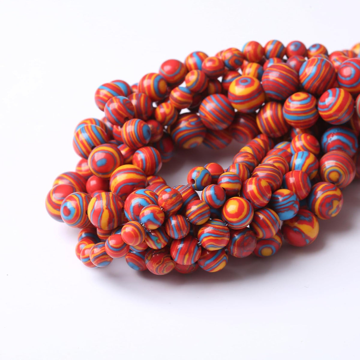 Red Yellow Blue Peacock Turquoise Stone Beads Gemstone Round Crystal Energy Jade Beads Stone Beads