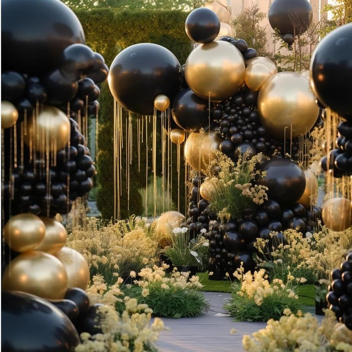 412pcs Metallic Gold Balloon Garland Arch Kit 18 12 10 5 Inch Different Sizes Latex Chrome Balloons