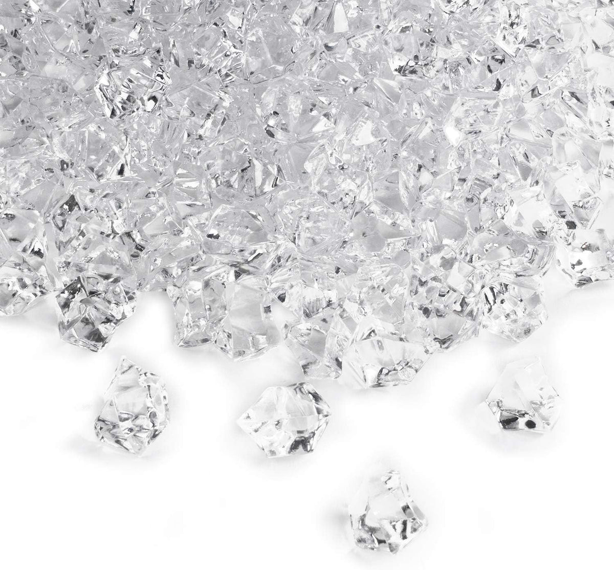 Super Z Outlet 3 Pound Bag Clear Fake Ice Cubes Acrylic Rock Diamond Crystals Treasure Crushed Gems