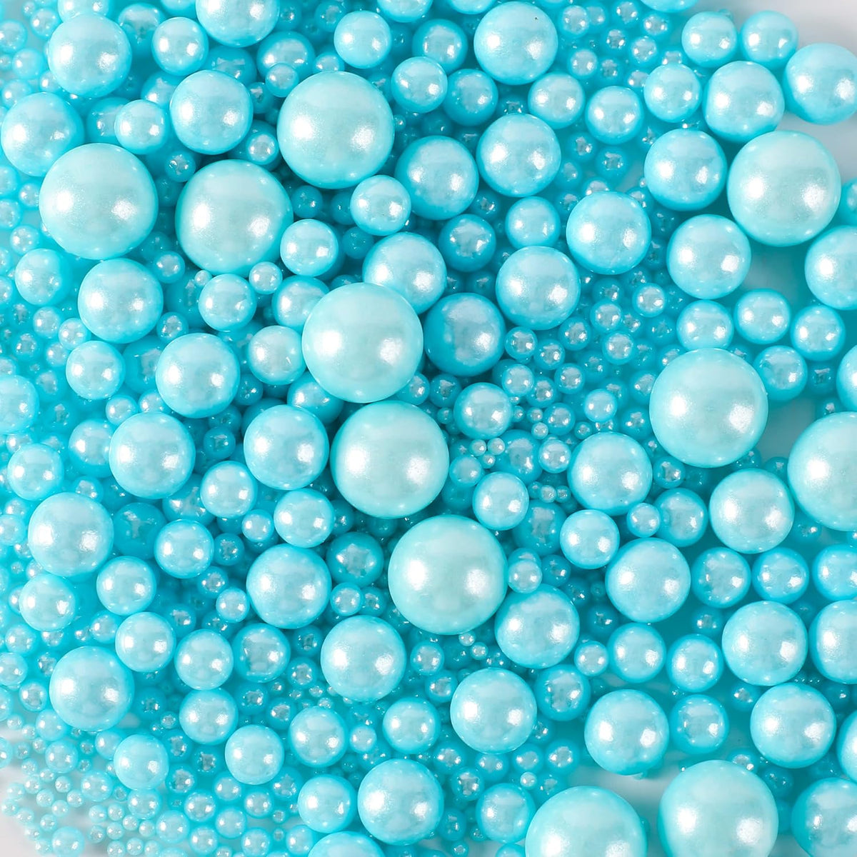 Kasvan Blue Pearl Sugar Sprinkles - Edible Candy Pearls 130g/4.58 Oz, Mix Size, Baking Cake