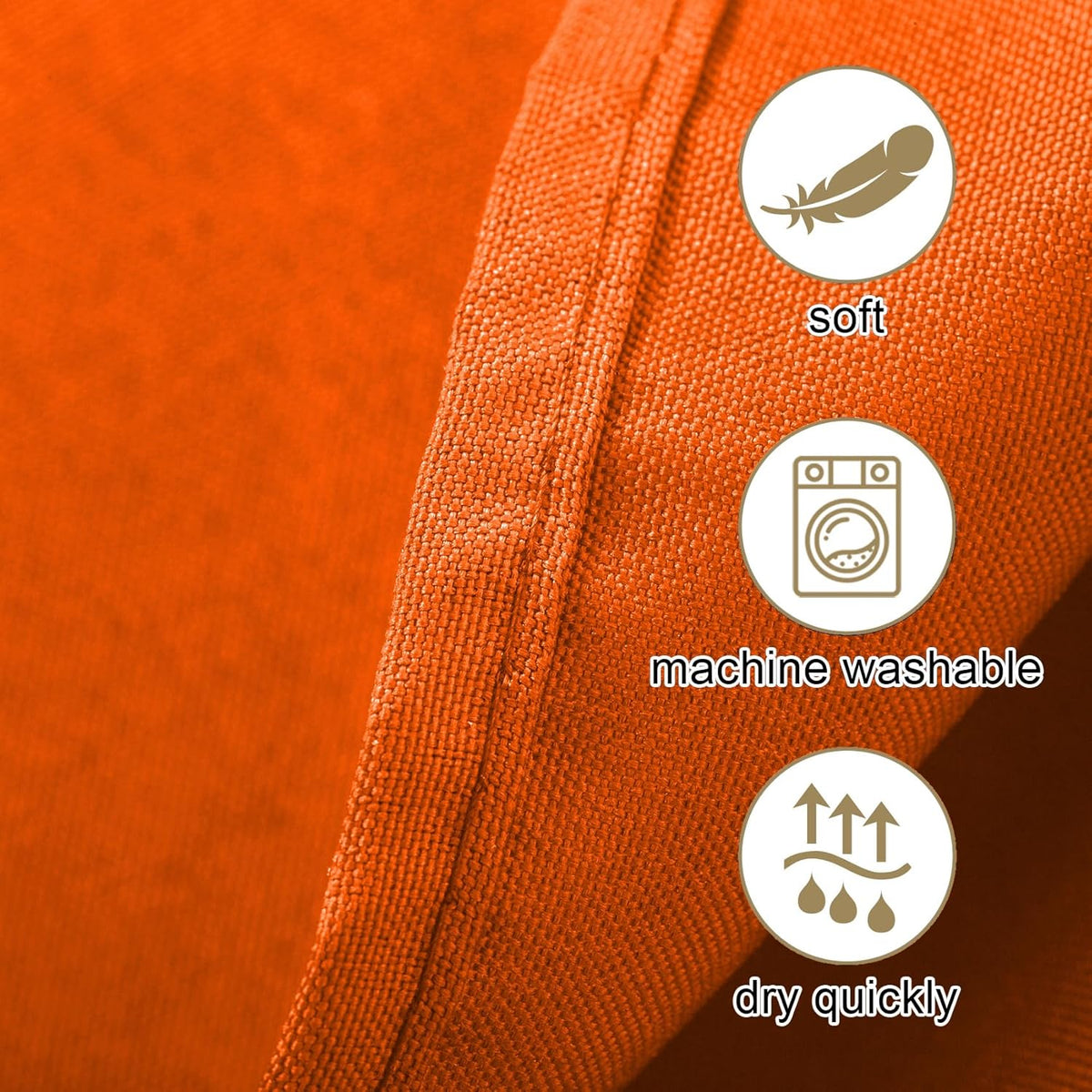 Ascoza 2pack 108 Inch Orange Round Tablecloth in Washable Polyester Fabric for