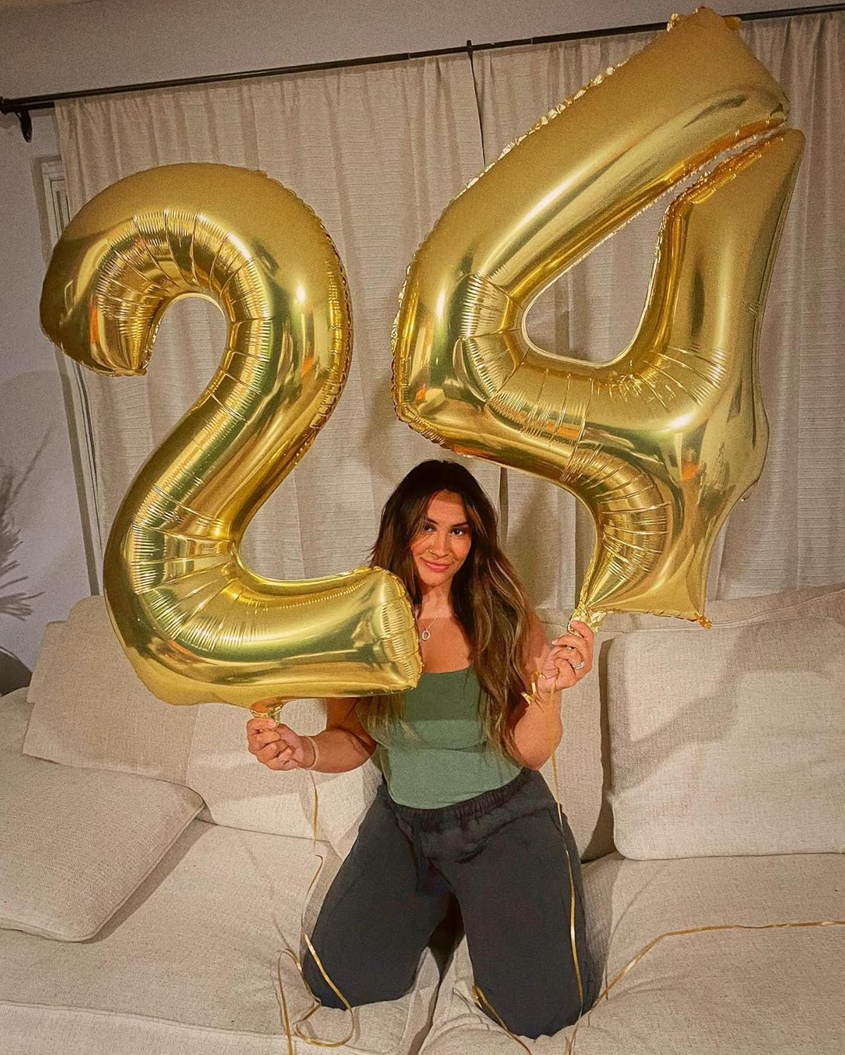 40 Inch Gold Large Number 14 Birthday Balloon, Giant Number 14 Fourteen Balloons, Foil Mylar Big