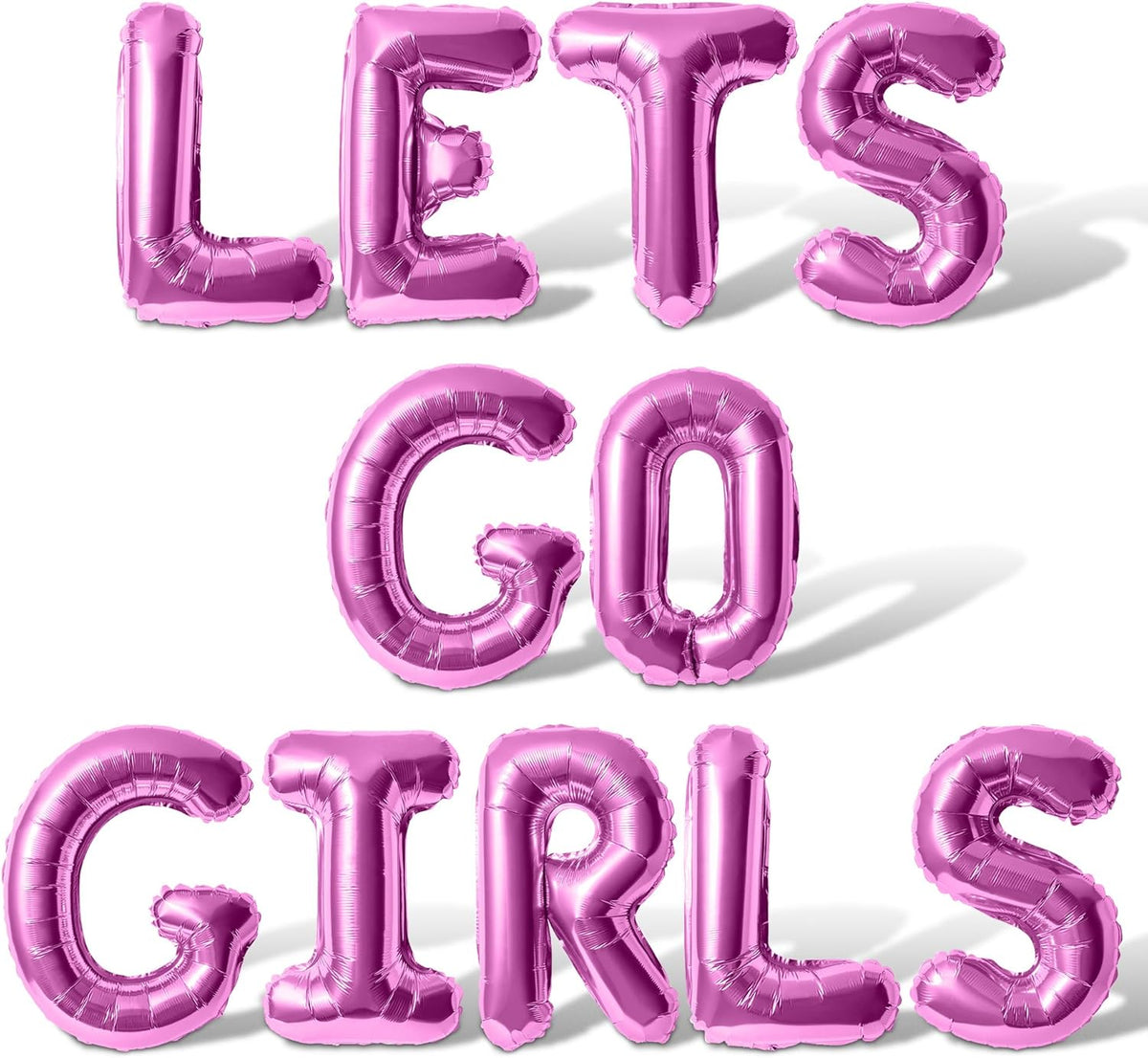 Letter Balloons - LETS GO GIRLS 16" Inch Alphabet Letters Foil Mylar Balloon Bachelorette or Hen