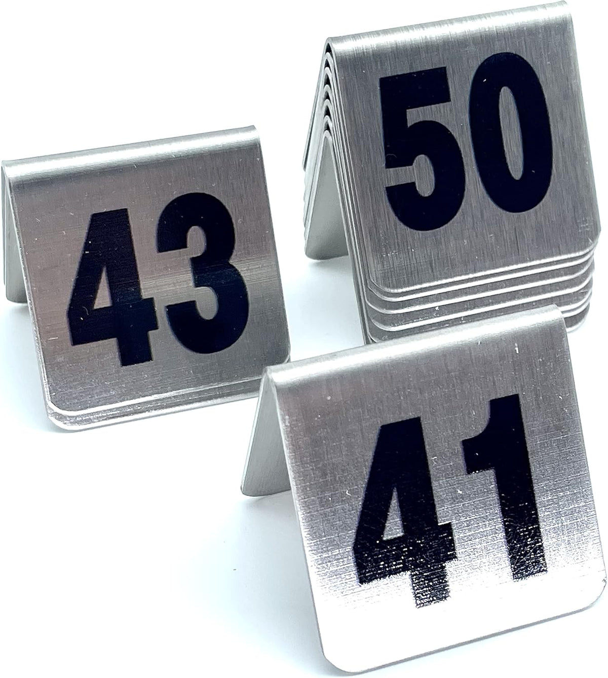 10 Pcs Metal Place Cards Stackable Tent Style Table Numbers，Place Card Holders for Celebration