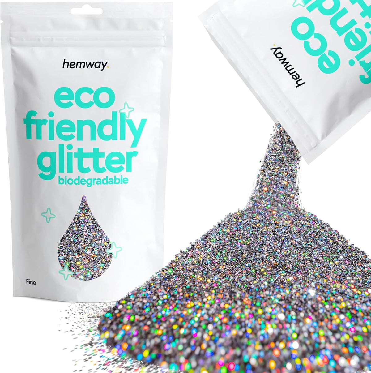 Hemway Eco Friendly Biodegradable Glitter 100g / 3.5oz Bio Cosmetic Safe Sparkle Vegan for Face
