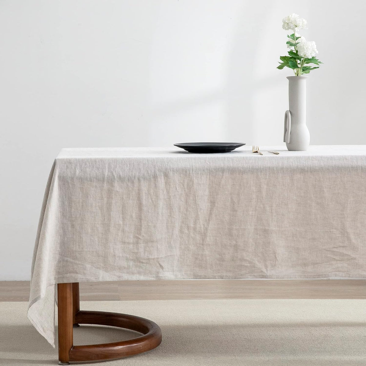 EVERLY100% Pure Linen Rectangle Tablecloths132Lx60WInch for Dining,Buffet
