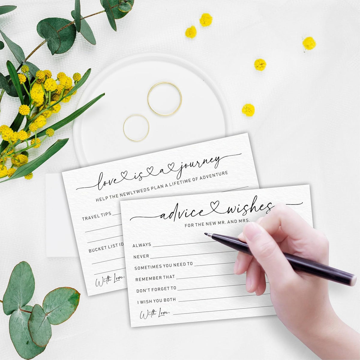 Wedding Advice Cards -Pack Of 30 Wishes For The New Mr & Mrs Wedding,Love Is A Journey Cards