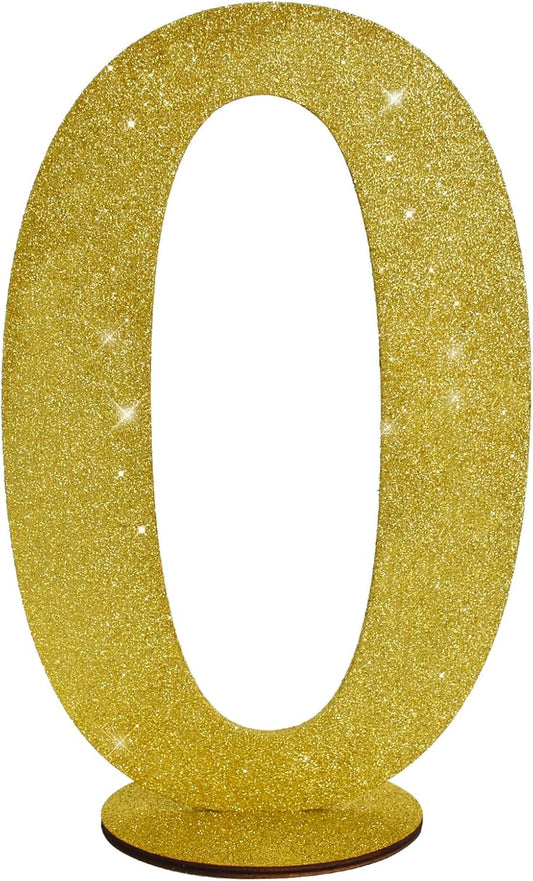 TONIFUL 11.8 Inch Gold Glitter Numbers Table Centerpieces 0-9 Birthday Party Decorations,Shining