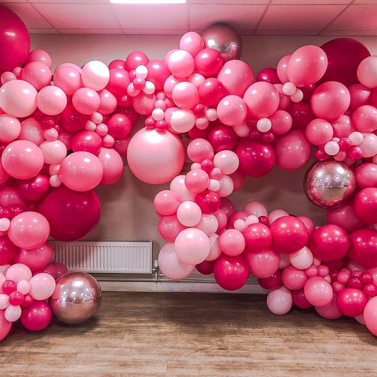 Togvu Hot Pink and Baby Pink Balloons, 60 Packs 12 Inch Premium Pink Latex Balloon with Confetti