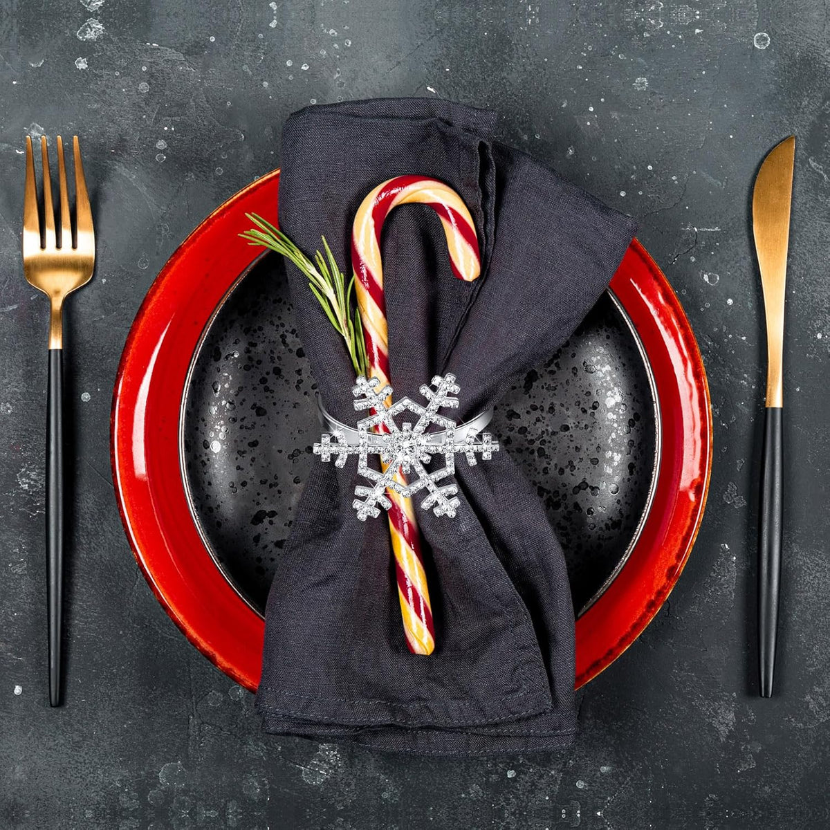 Patelai 100 Pieces Snowflake Napkin Rings Thanksgiving Christmas Napkin Holders Exquisite Household