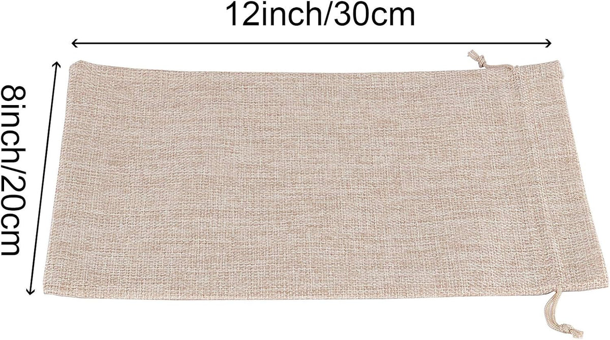 ZOENHOU 30 Packs 8 x 12 Inch Large Burlap Bags with Drawstring, Durable Jute Drawstring Bags