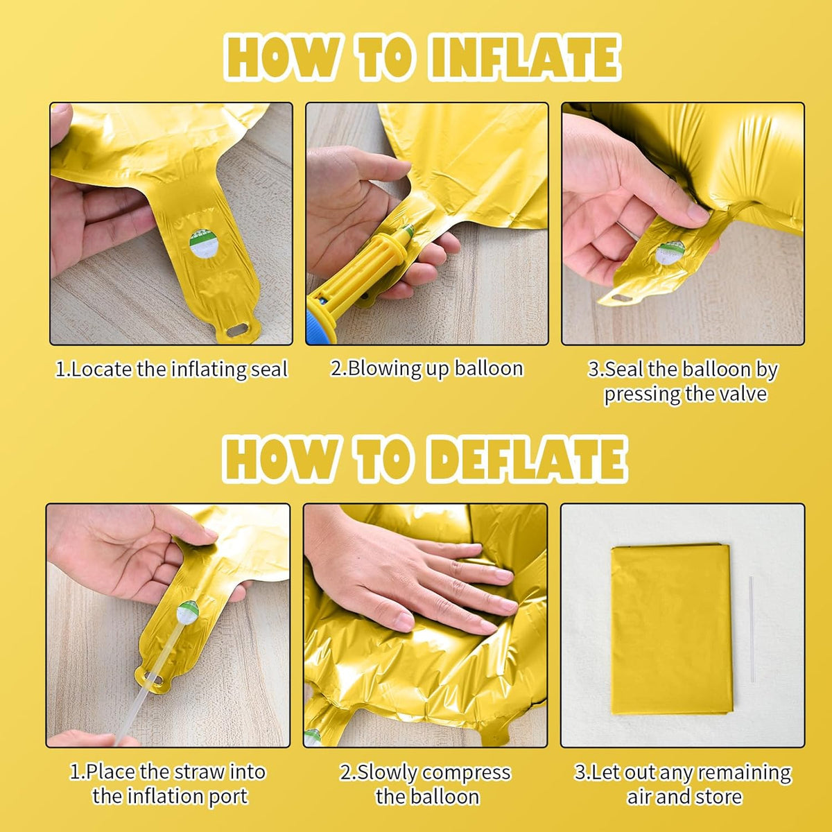 Gold Star Balloons, 22in Large Star Balloons Foil 10in 4-Pointed & Gold Pentagram Balloon for