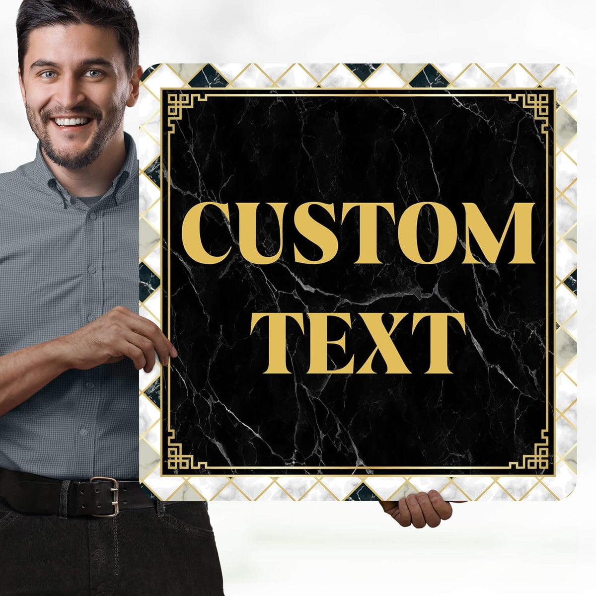 Custom Sign, Custom Street Sign, 11 Font Colors, 13 Font Styles, 4 Hole Options, 22 Sizes, 24x24