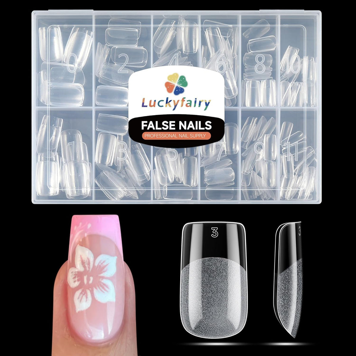 Short Square Nail Tips Gel: 360Pcs Full Cover Short Square Press On Nails Pre-buff Fake Acrylic