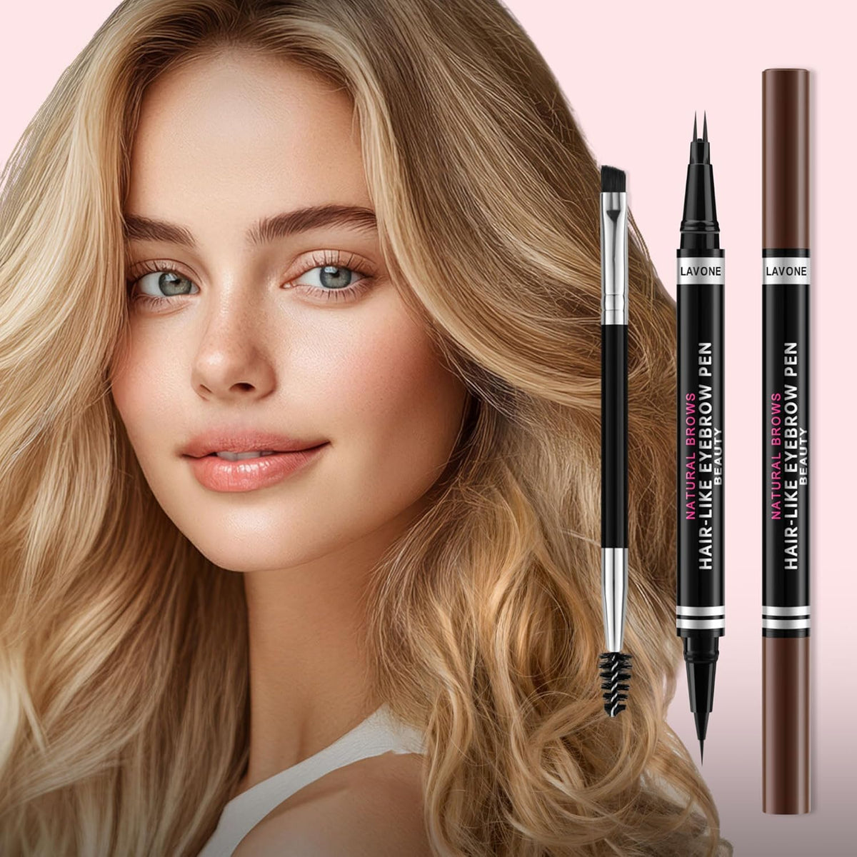 Eyebrow Pencil, 2-in-1 Waterproof Eyebrow Pen, with 2 Tip Microblading Eyebrow Pencil and