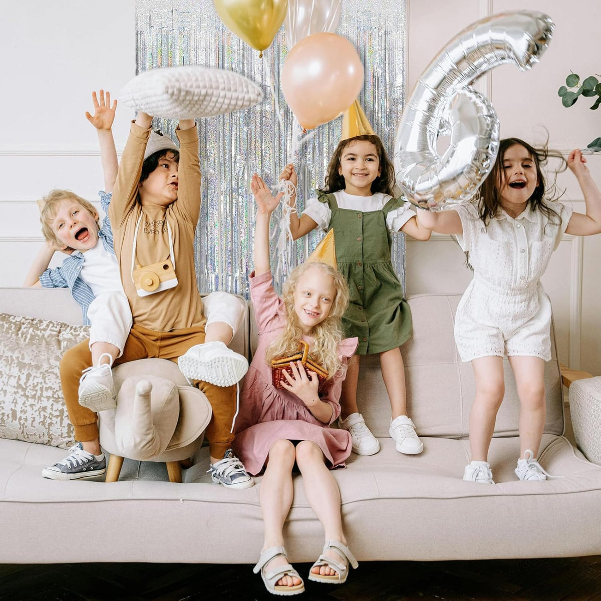 3 Pack Silver Backdrop Curtain Party Decorations Foil Fringe Backdrop Silver Tinsel Streamers