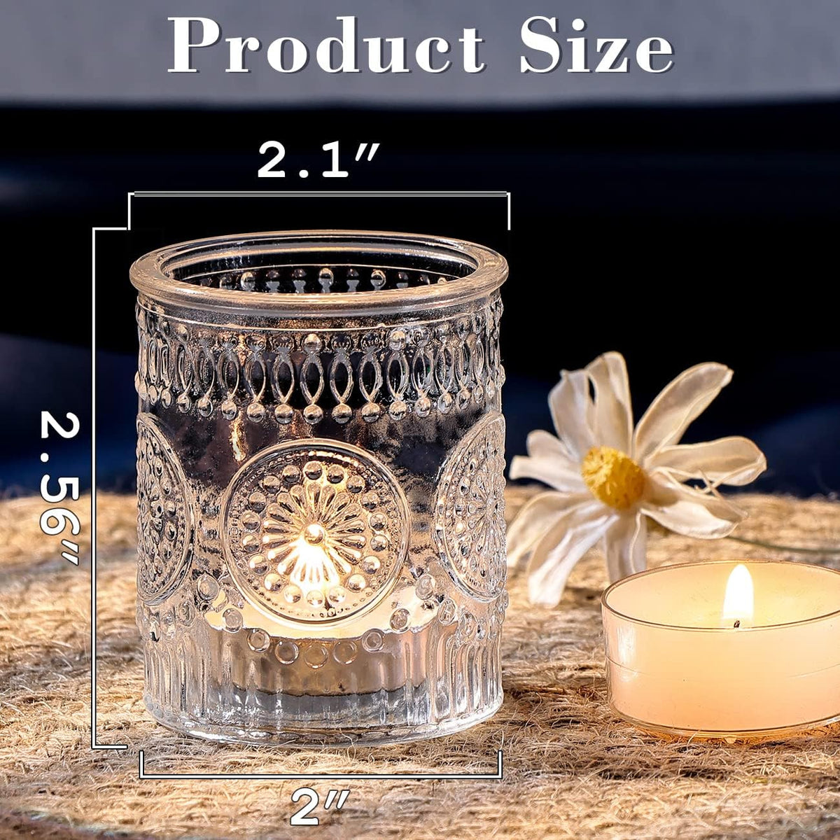 DARJEN Clear Votive Candle Holders Set of 36- Glass Candle Holders Bulk for Tea Light Candle