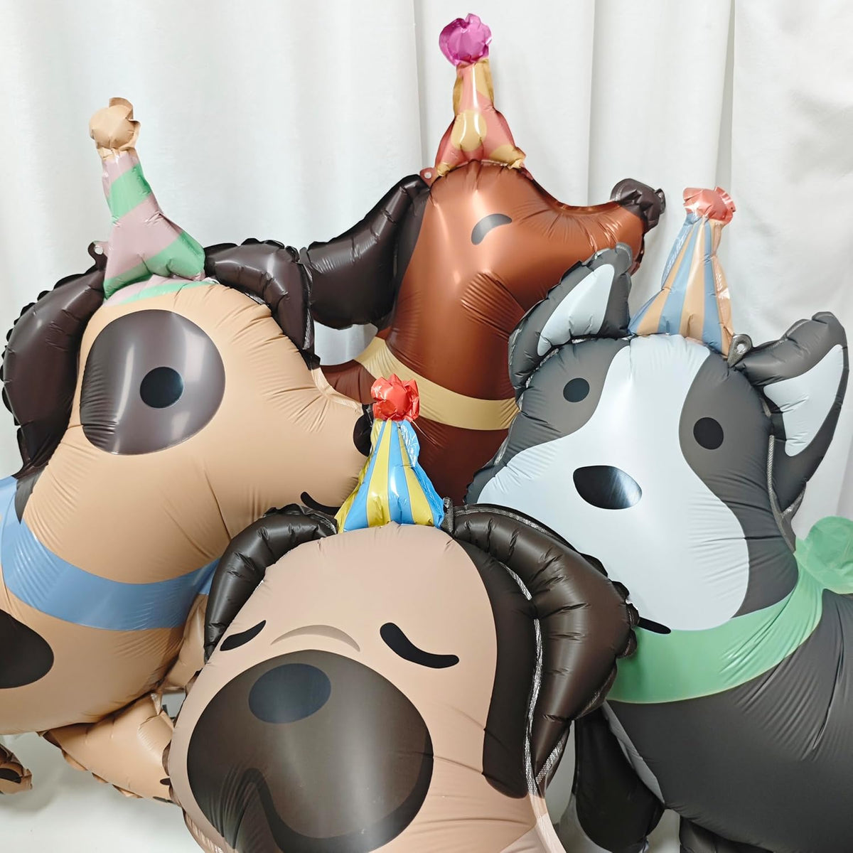 4PCS Animal Dog Birthday Balloons Cute Pet Puppy Mylar Foil Party Balloons Decoration For Kids Gift