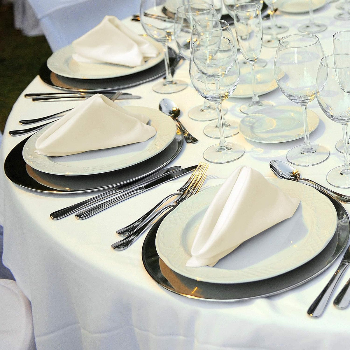 ANECO 12 Pieces Satin Napkins Soft Dinner Napkins Square Table Napkins 17 x 17 Inches for